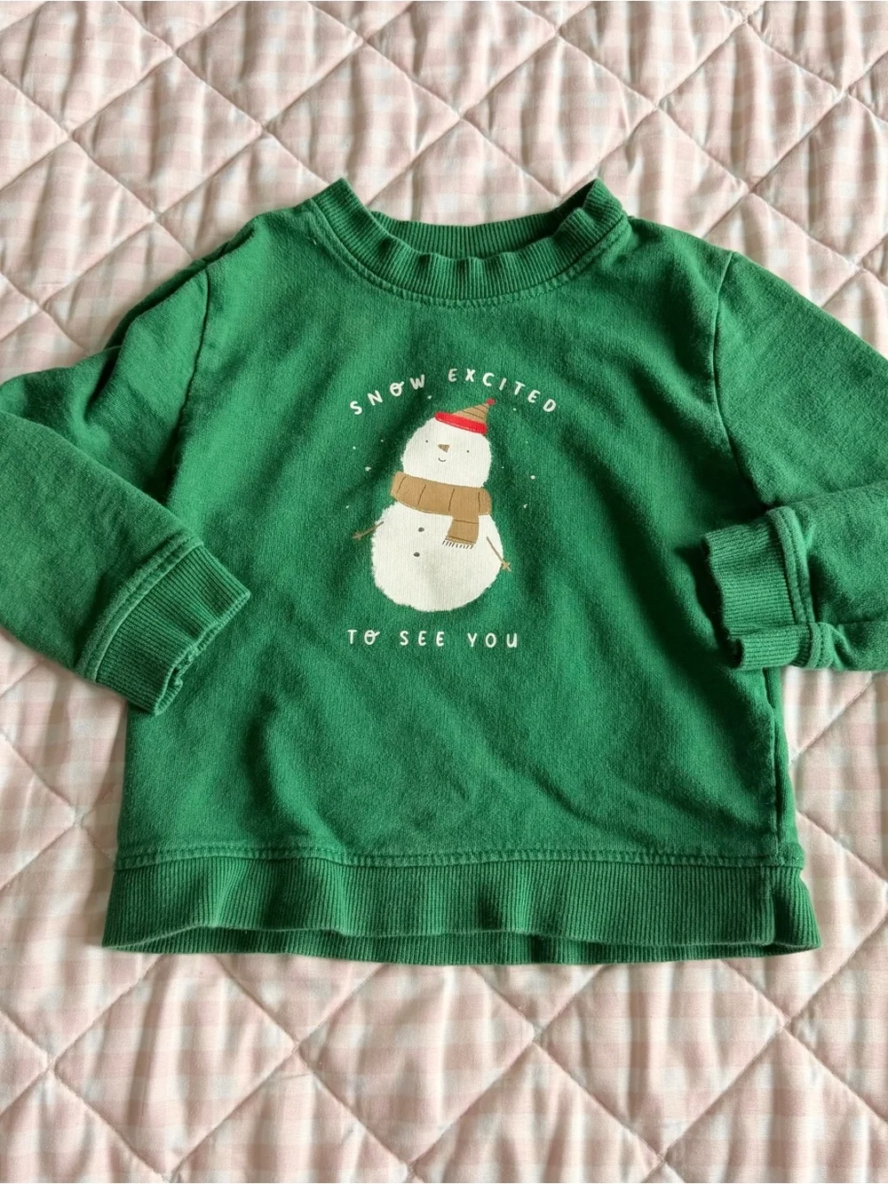 Carter's Green Snowman Crewneck Sweatshirt